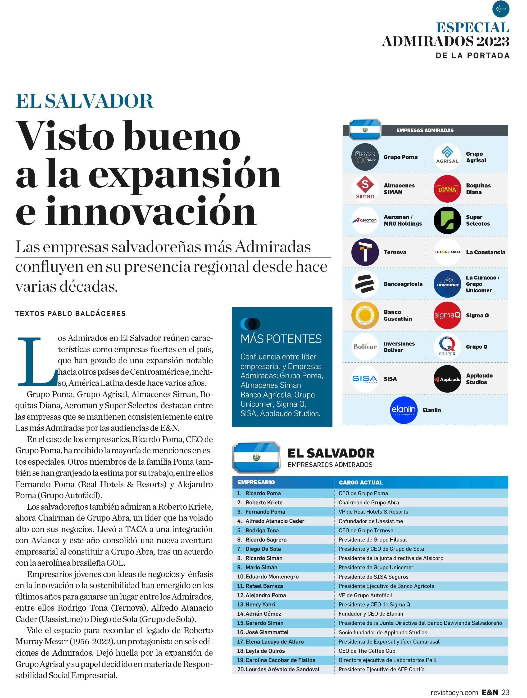 Agrisal empresa Admirada 2023 El Salvador